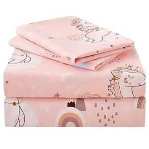 JSD Pink Unicorn Kids Sheet Set Full Size, 4 Piece